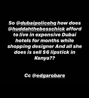 How does Huddah make her money?