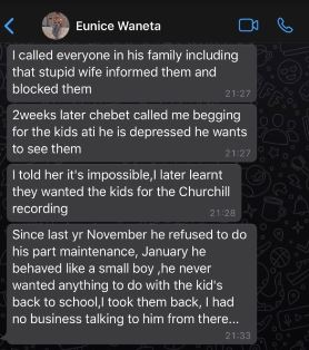 Eunice alleges that Terrence wanted to only use his children for a churchill recording