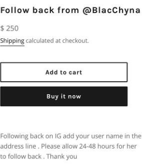 Blac chyna follow back for $250