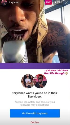 Vera Sidika "rejects" Tory Lanez on Instagram