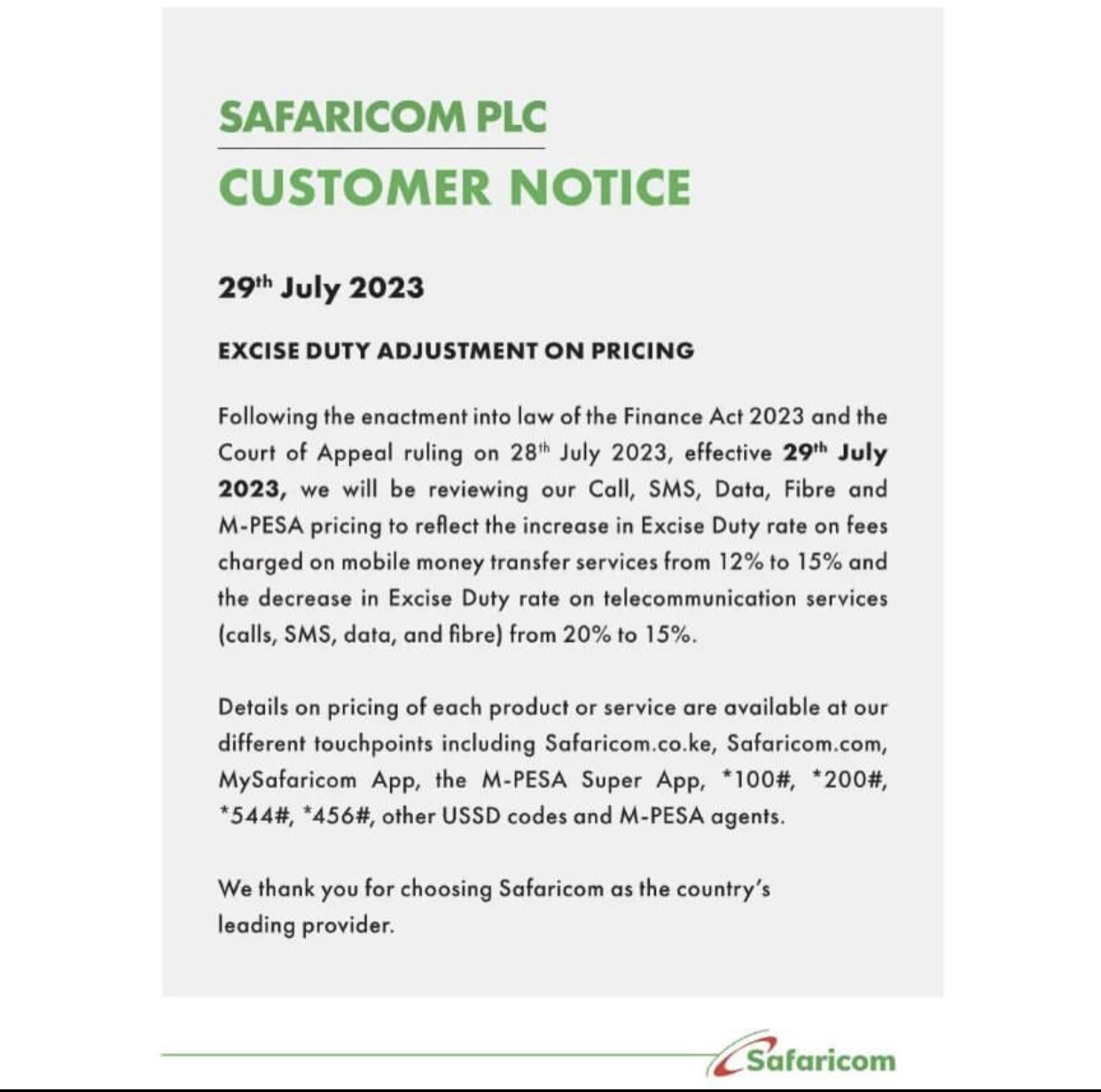 Safaricom M Pesa Charges Go Up As Calls Data Rates Decrease Safaricom M Pesa Charges Go Up As Calls Data Rates Decrease
